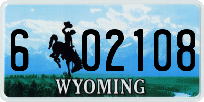 WY license plate 602108