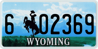 WY license plate 602369