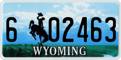 WY license plate 602463