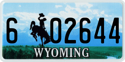 WY license plate 602644