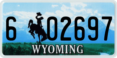 WY license plate 602697