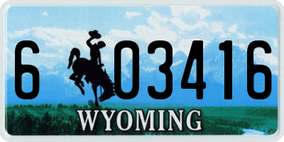 WY license plate 603416