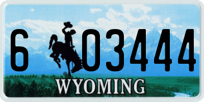 WY license plate 603444