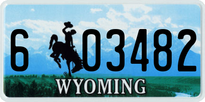 WY license plate 603482