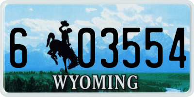 WY license plate 603554