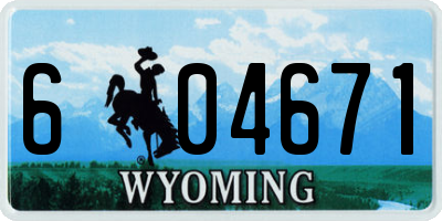 WY license plate 604671