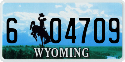 WY license plate 604709