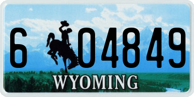 WY license plate 604849