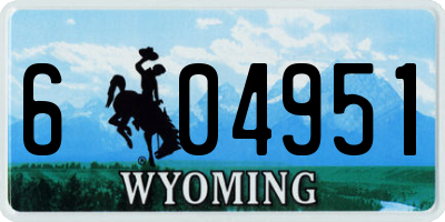 WY license plate 604951