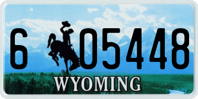 WY license plate 605448