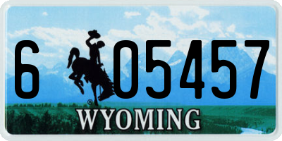WY license plate 605457