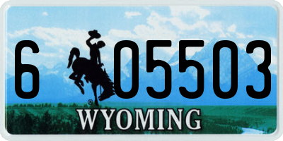 WY license plate 605503