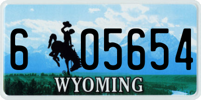 WY license plate 605654