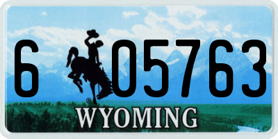 WY license plate 605763
