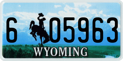 WY license plate 605963