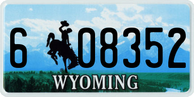 WY license plate 608352