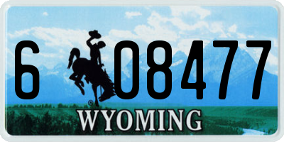 WY license plate 608477