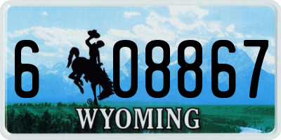WY license plate 608867