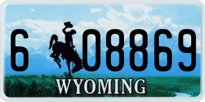 WY license plate 608869