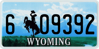 WY license plate 609392