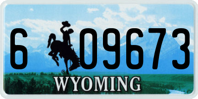 WY license plate 609673
