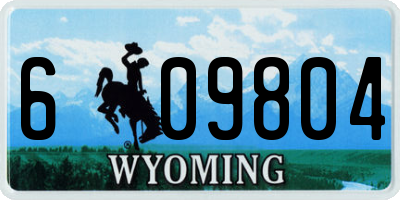 WY license plate 609804
