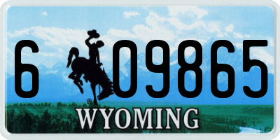 WY license plate 609865