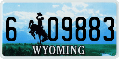 WY license plate 609883