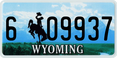 WY license plate 609937