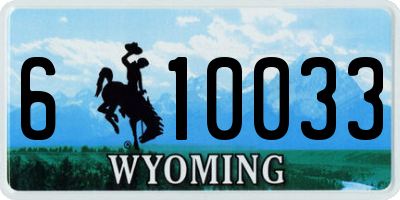 WY license plate 610033
