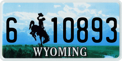 WY license plate 610893