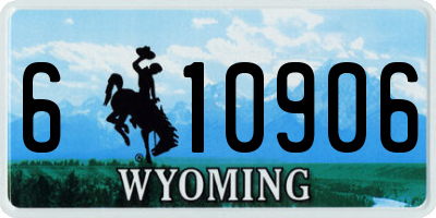 WY license plate 610906