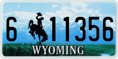 WY license plate 611356