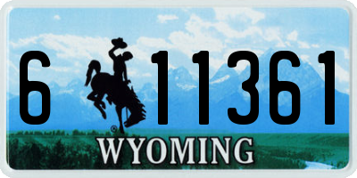 WY license plate 611361