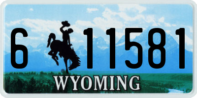 WY license plate 611581