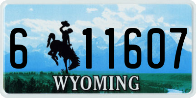 WY license plate 611607