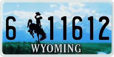 WY license plate 611612