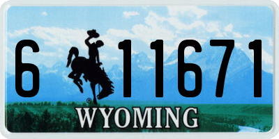 WY license plate 611671