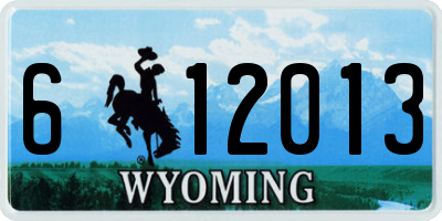 WY license plate 612013