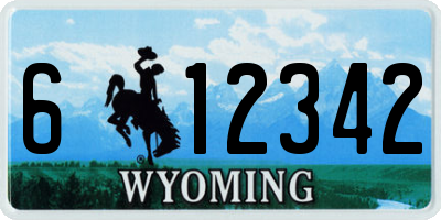 WY license plate 612342