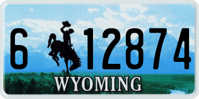 WY license plate 612874