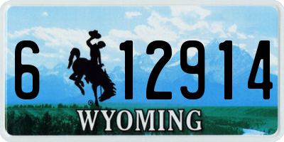 WY license plate 612914