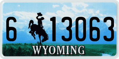 WY license plate 613063