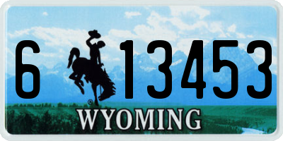 WY license plate 613453