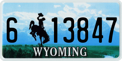WY license plate 613847
