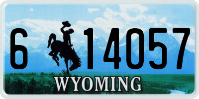 WY license plate 614057