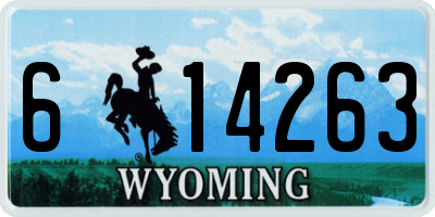 WY license plate 614263