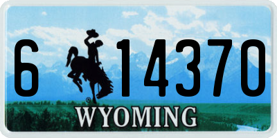 WY license plate 614370