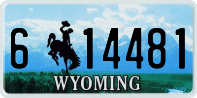 WY license plate 614481