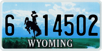 WY license plate 614502